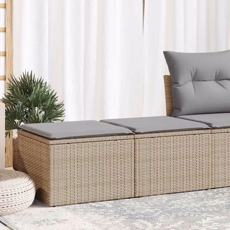 Maison Exclusive - Set Divano da Giardino 2 pz con Cuscini Beige Polyrattan Acacia