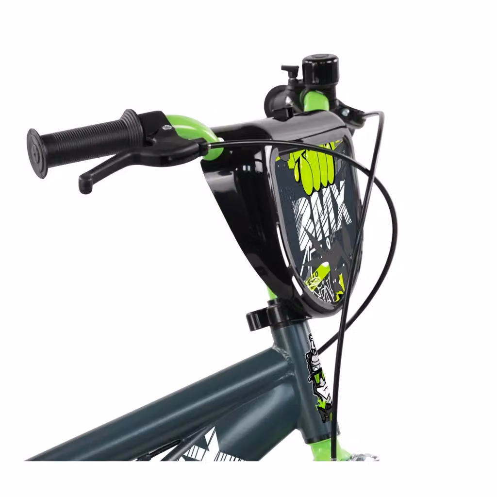 Bicicletta BMX per bambini Giordanoshop da 14 pollici con freni caliper e stabilizzatori in acciaio Hi-Ten, colore verde – 2