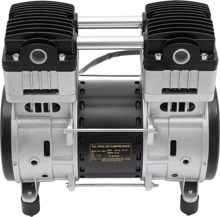 Testa della pompa del compressore d'aria - 1500 W - Silenzioso - Motore in rame puro - 1380 giri/min - Elettrico - Nero