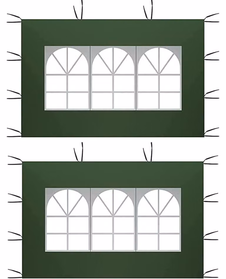 Omgoods - Pannelli laterali per casetta da giardino con finestra in PVC - 2 x 3 metri, impermeabili