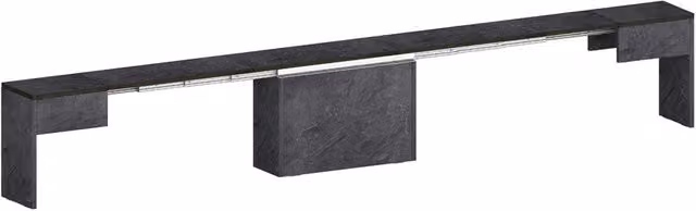 Panca Allungabile 66/290x25x45 cm Pratika Singola A Grigio Ardesia