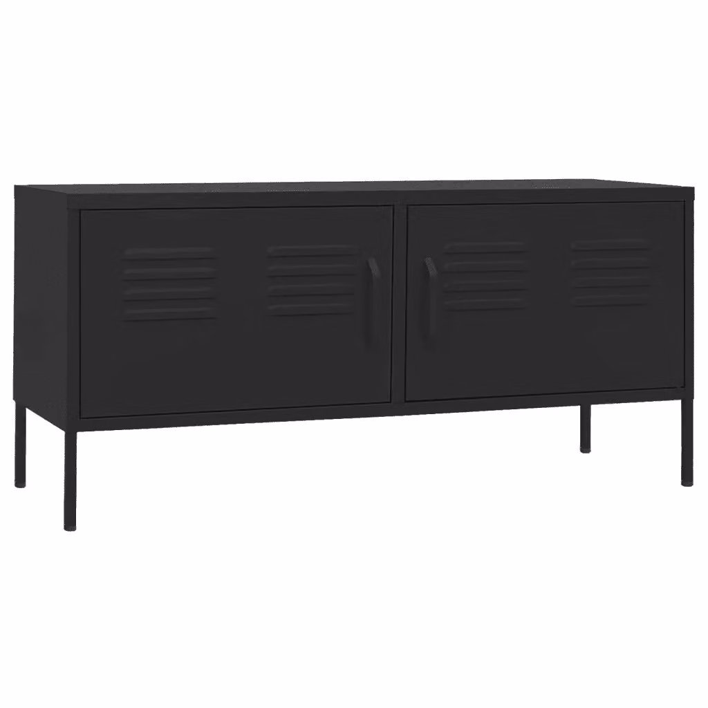 Mobile TV moderno vidaXL in metallo nero L: 105 cm, P: 35 cm, H: 50 cm – 2