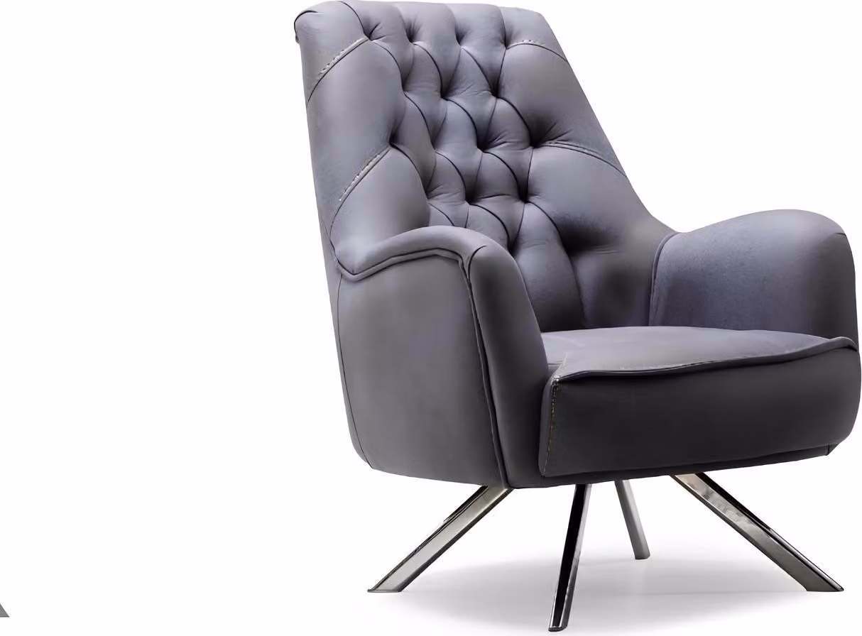 Sessel Design Couch Sofa Relax Textil Polster Sitzer Luxus Grau