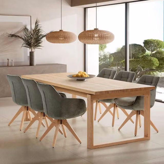 Tavolo rettangolare fisso Rina 220x100x76H colore rovere