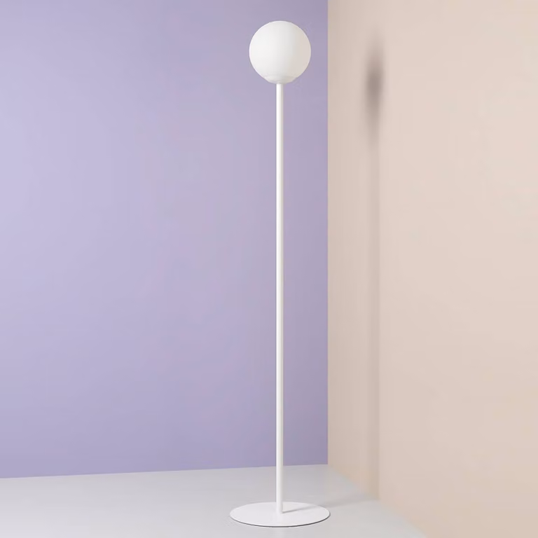 Lampada da terra Joel ALDEX, Bianco / Opale, Soggiorno / Sala da pranzo, Metallo, Lampada da terra