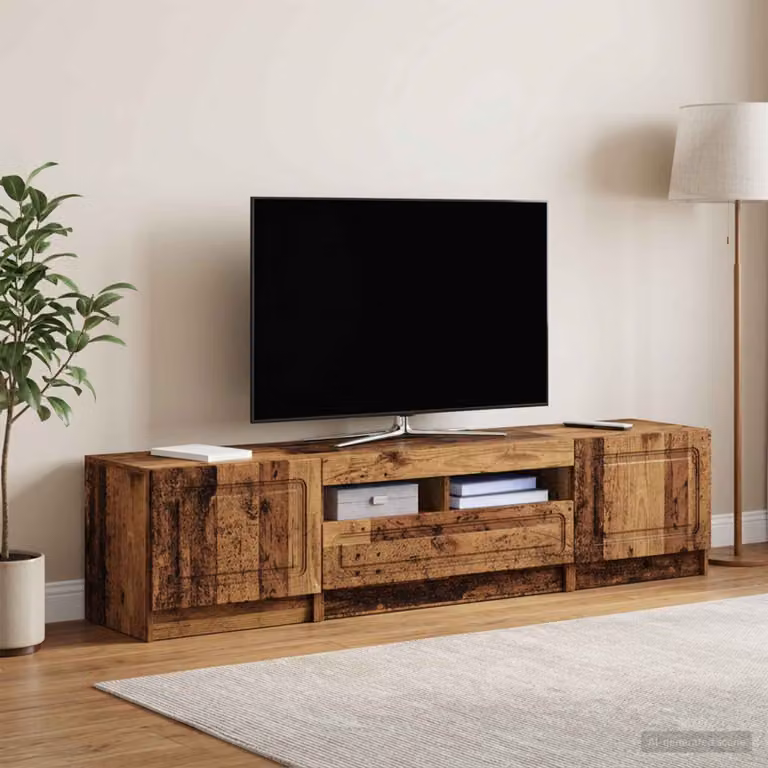 Mobile TV Stand vidaXL UTRECHT in legno antico e grigio per soggiorno