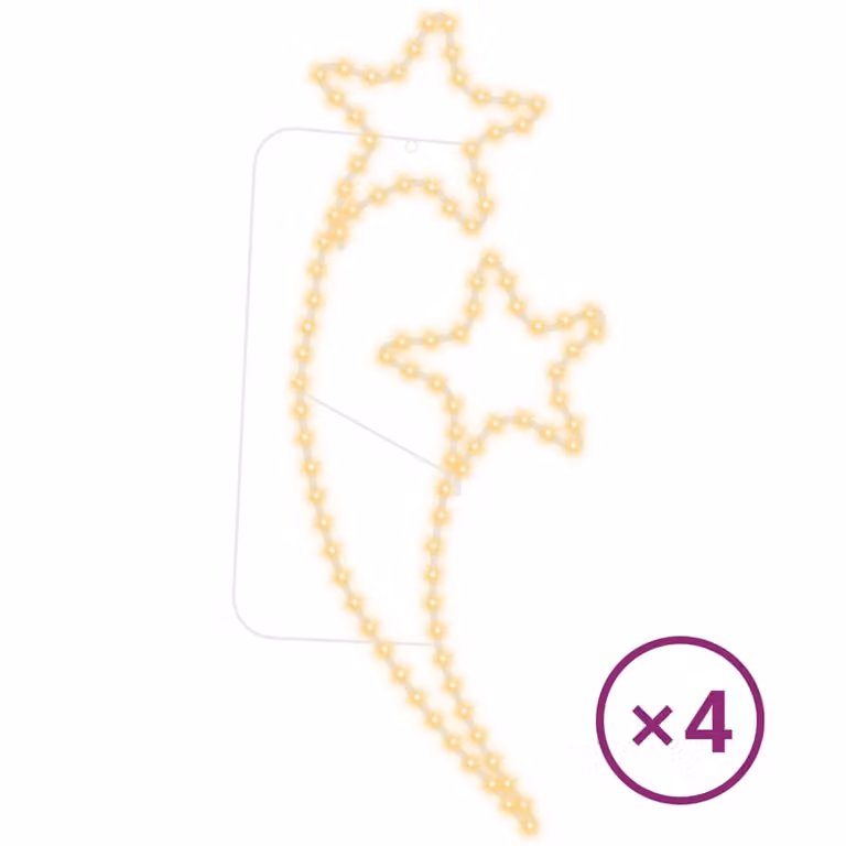 Luci di fata 4 pezzi a forma di stella bianco caldo 125,5x53x4,5 cm