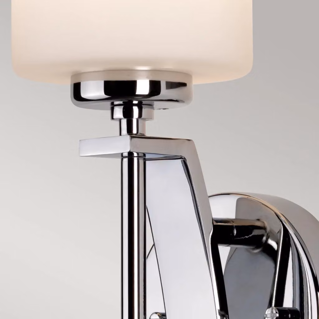 Applique da bagno Taylor Quoizel in metallo cromato e vetro opale bianco con attacco G9 – 2