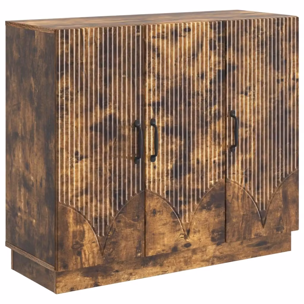 Credenza moderna vidaXL in legno MDF color marrone, L 89 cm x P 34,5 cm x H 77 cm – 2
