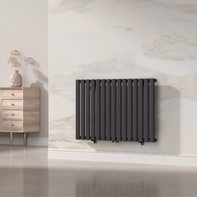 Termosifone a pannello singolo con elementi tubolari nero neu.haus L: 60 cm, H: 90 cm – 1