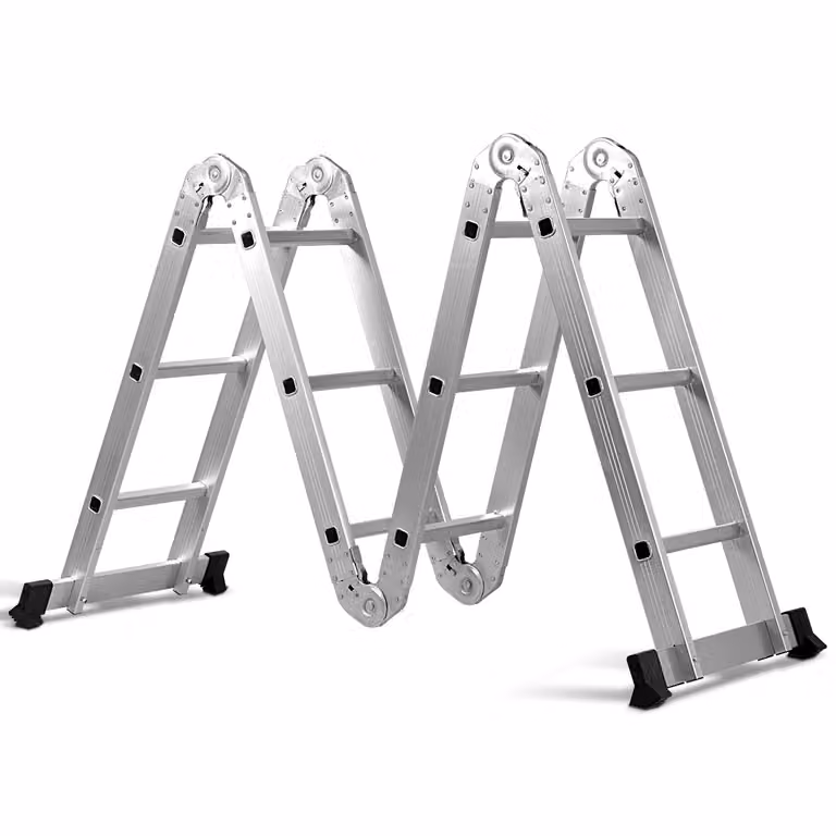 Scala pieghevole multiuso Costway in alluminio color argento per uso interno ed esterno