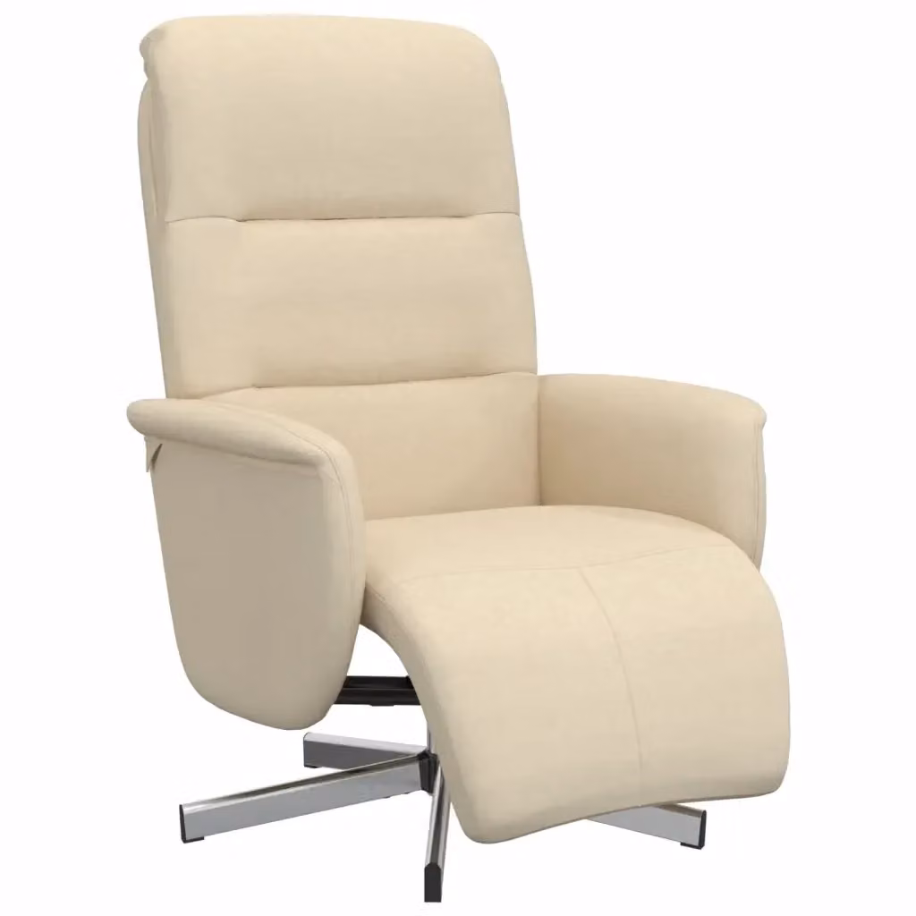 Poltrona Reclinabile con Poggiapiedi e Sedia Relax in Tessuto Beige con Base Girevole 360 e Leva Manuale – 2