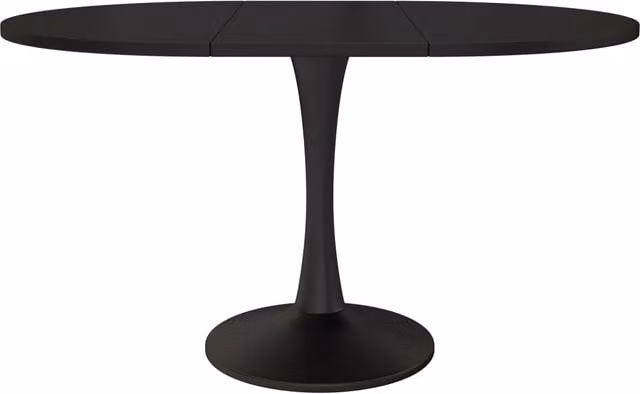 Tavolo da pranzo allungabile ovale 100/140x100x75 cm nero in MDF e ferro
