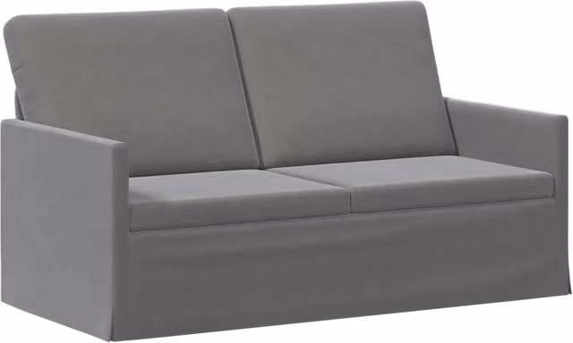 Divano a 2 posti moderno vidaXL in velluto grigio con struttura in metallo L: 150 cm, P: 81 cm, H: 82 cm