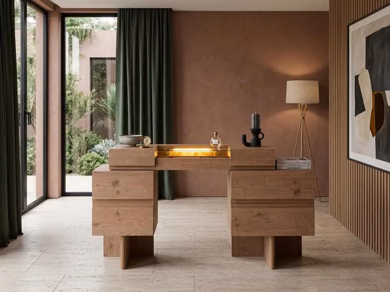 Schminktisch Stil modern braun bequem Schlafzimmer praktisch