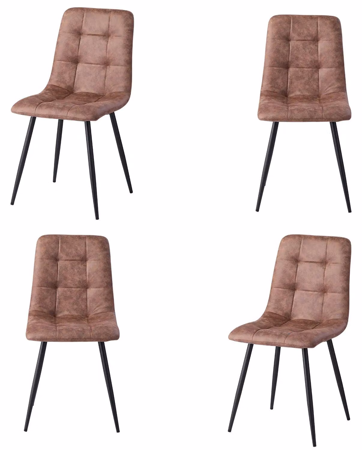 Sedie da pranzo - Sedie da pranzo moderne in velluto - 4 pezzi - Beige chiaro - Imbottite - Gambe in metallo - Adatte per cucina e sala da pranzo