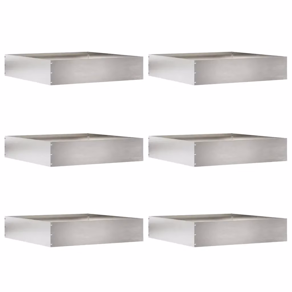 Set di 6 bordure per prato vidaXL in acciaio inox argento L/P/H: 60 x 60 x 13 cm – 2