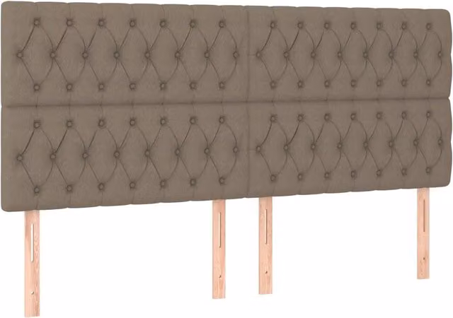 Testiera | Testata per letto Tortora 200x7x118/128 cm Tessuto