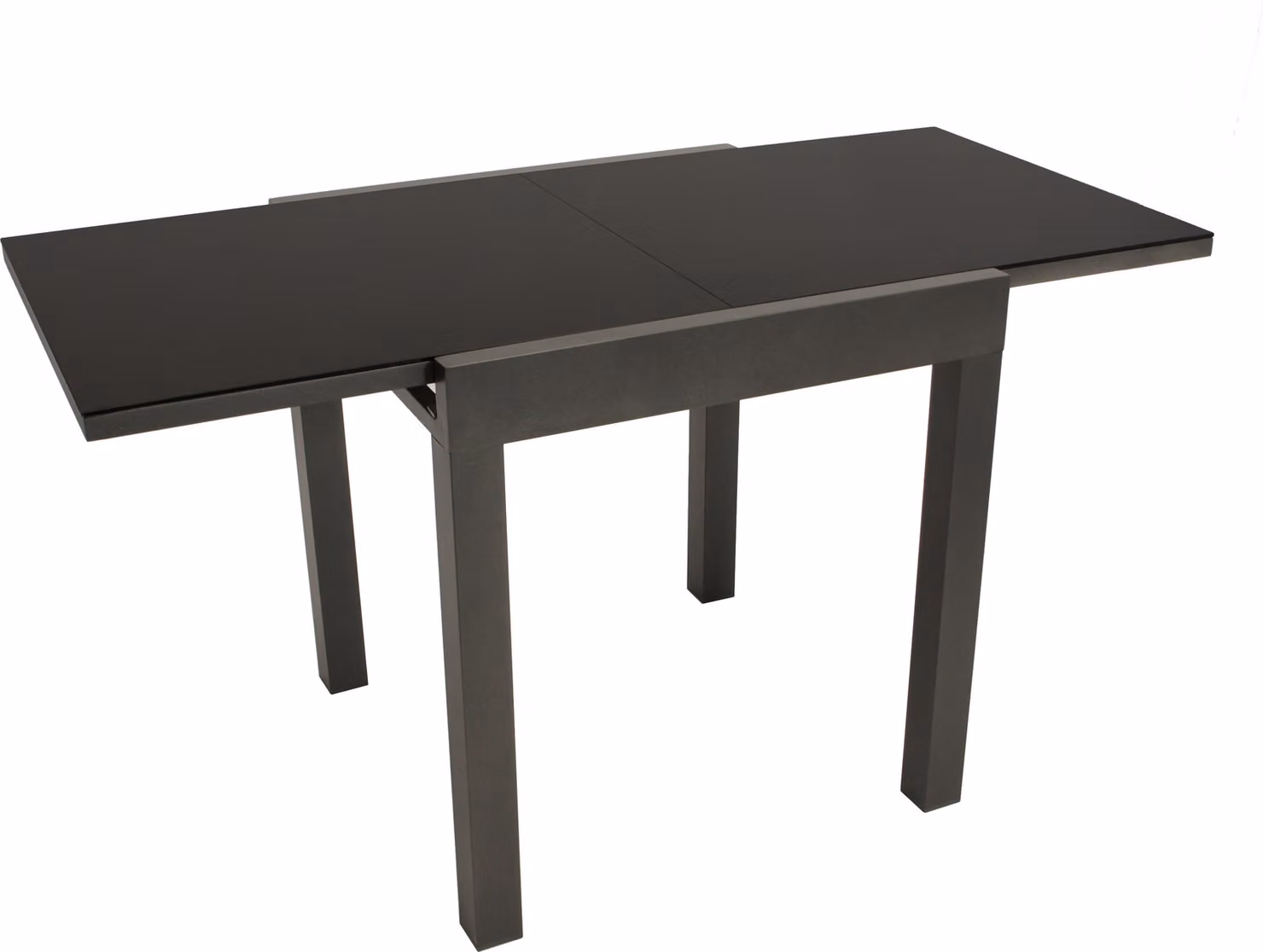 Tavolo da balcone DEGAMO, tavolo da giardino allungabile ELBA 70x70cm, allungabile fino a 140cm, struttura in alluminio grigio scuro + vetro nero