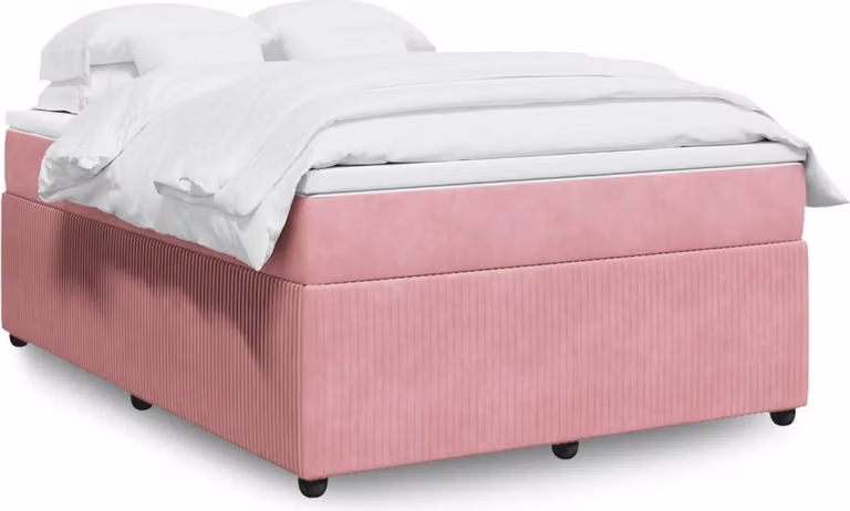 Maison Exclusive - Giroletto a Molle con Materasso Rosa 140x200 cm in Velluto