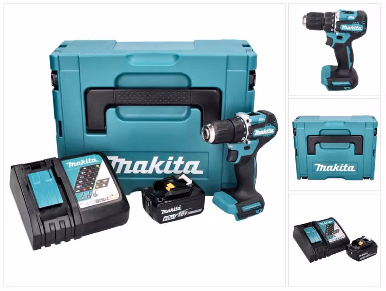Trapano avvitatore a batteria Makita DDF 487 RG1J 18 V 40 Nm brushless + 1x batteria ricaricabile 6,0 Ah + caricabatterie + Makpac