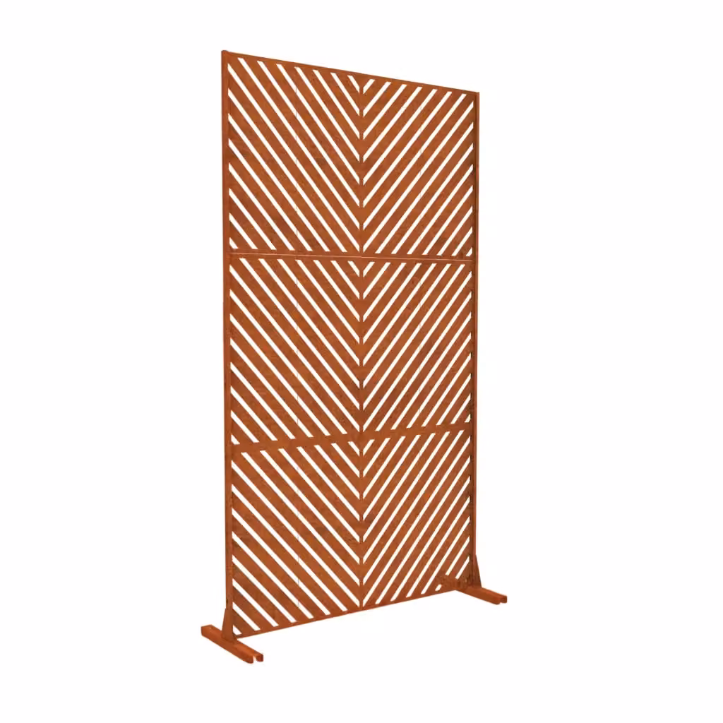 Pannello Divisorio Kekan casa.pro con Struttura Decorativa in Acciaio Corten, Marrone, L: 90 cm, H: 180 cm, P: 40 cm – 2