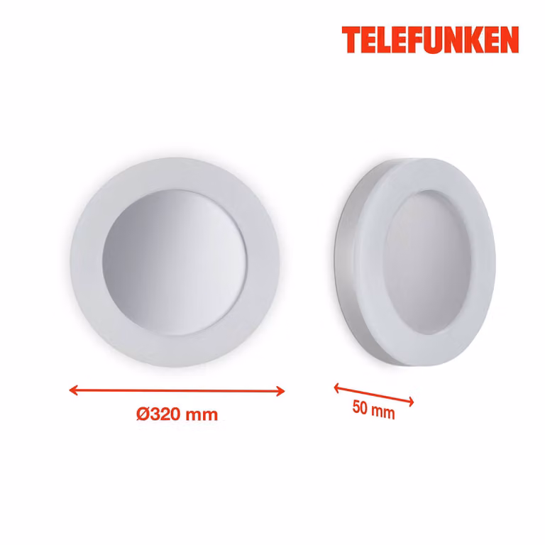 Telefunken Applique da esterni a LED Rixi, Bianco / Opale, Metallo, Moderno, Applique LED da esterni