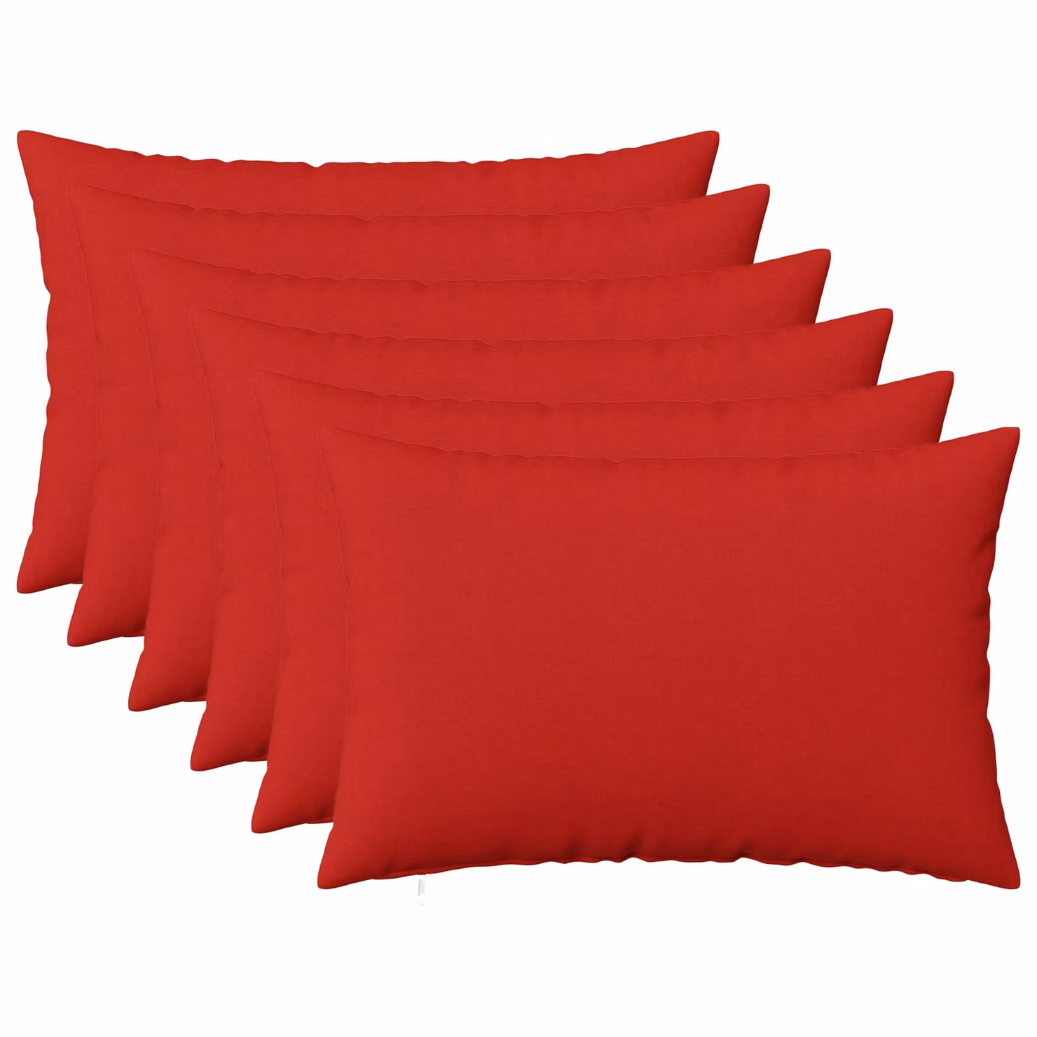 Set di 6 cuscini vidaXL HEERLEN rossi in tessuto con rivestimento lavabile e rimovibile L/P/H: 60 x 40 x 12 cm