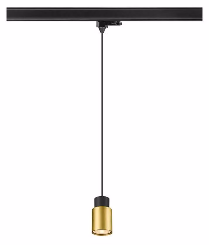 SLV PURI 2.0 Tube, 3 lampade a sospensione, GU10, lunghezza sospensione 200 cm, 1x max. 6W, nero / oro 1008276