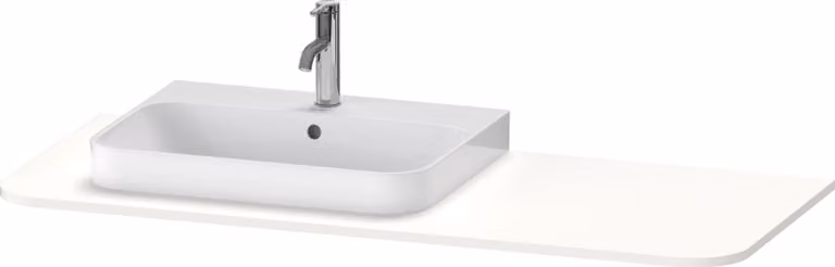 Console Duravit Happy D.2 Plus, 1300x550 mm, 1 découpe à gauche, pour meuble sous-lavabo HP4942, HP4962, HP4972, HP031KL8484, HP031KL8484