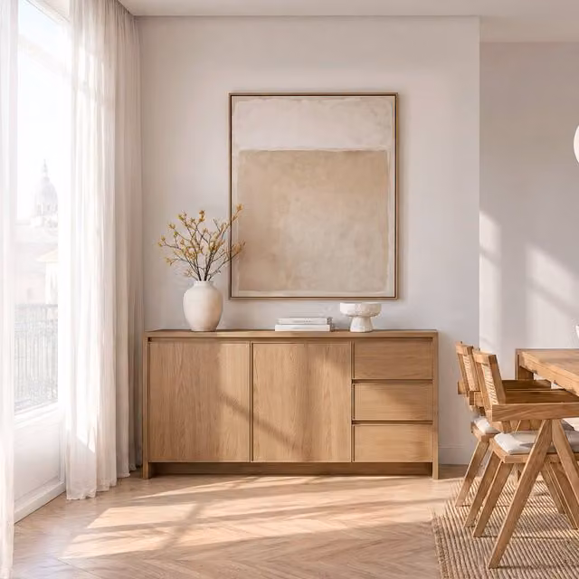 Credenza moderna Nairobi Banak in legno marrone opaco