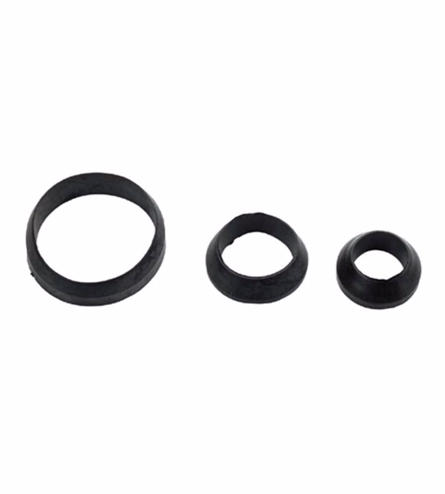 Set di 5 guarnizioni coniche in gomma e plastica Idro Bric per canotti, colore Nero, misura 1"1/2 (38 mm) – 2
