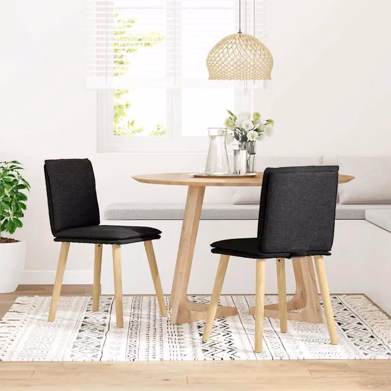 vidaXL Sedie da Pranzo 2 pz Nere in Tessuto
