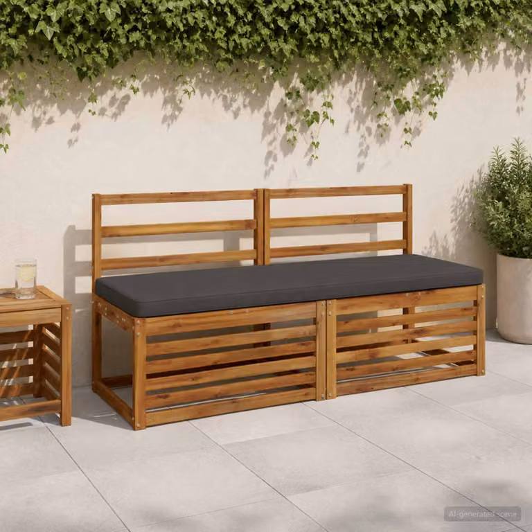 Cuscino per panchina vidaXL VUGHT in poliestere con rivestimento rimovibile e resistente ai raggi UV, colore antracite