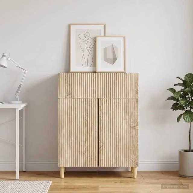 Credenza moderna vidaXL in legno MDF color rovere, L 66 x P 34,5 x H 90 cm