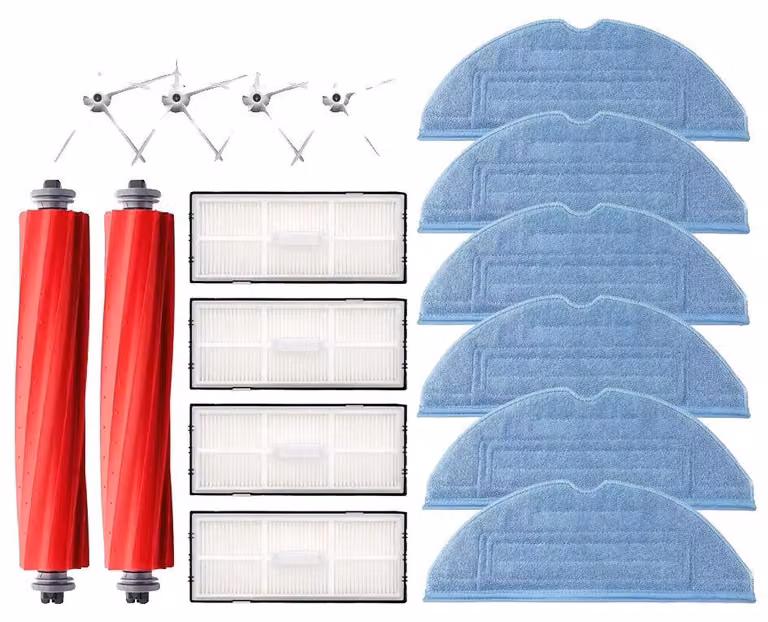 Accessori per robot aspirapolvere, spazzola principale resistente, filtro HEPA efficiente, 16 pezzi