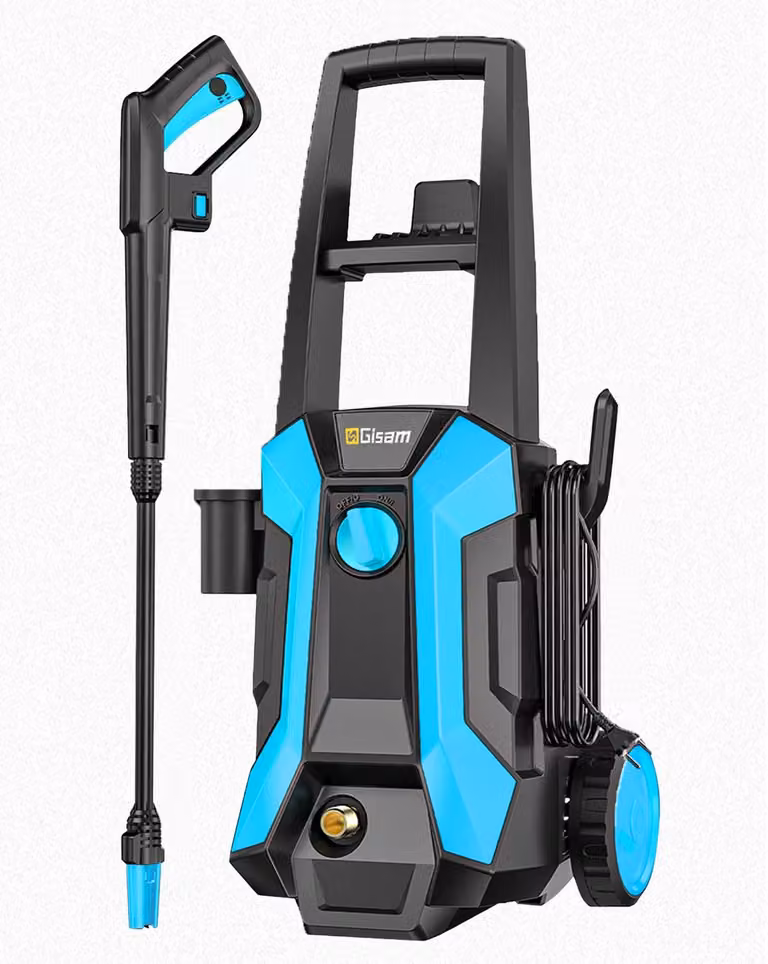 Idropulitrice elettrica - Idropulitrice per auto e giardino - 200 bar, 2200 W - Pistola a spruzzo - Ugello regolabile a 180° - Con batteria