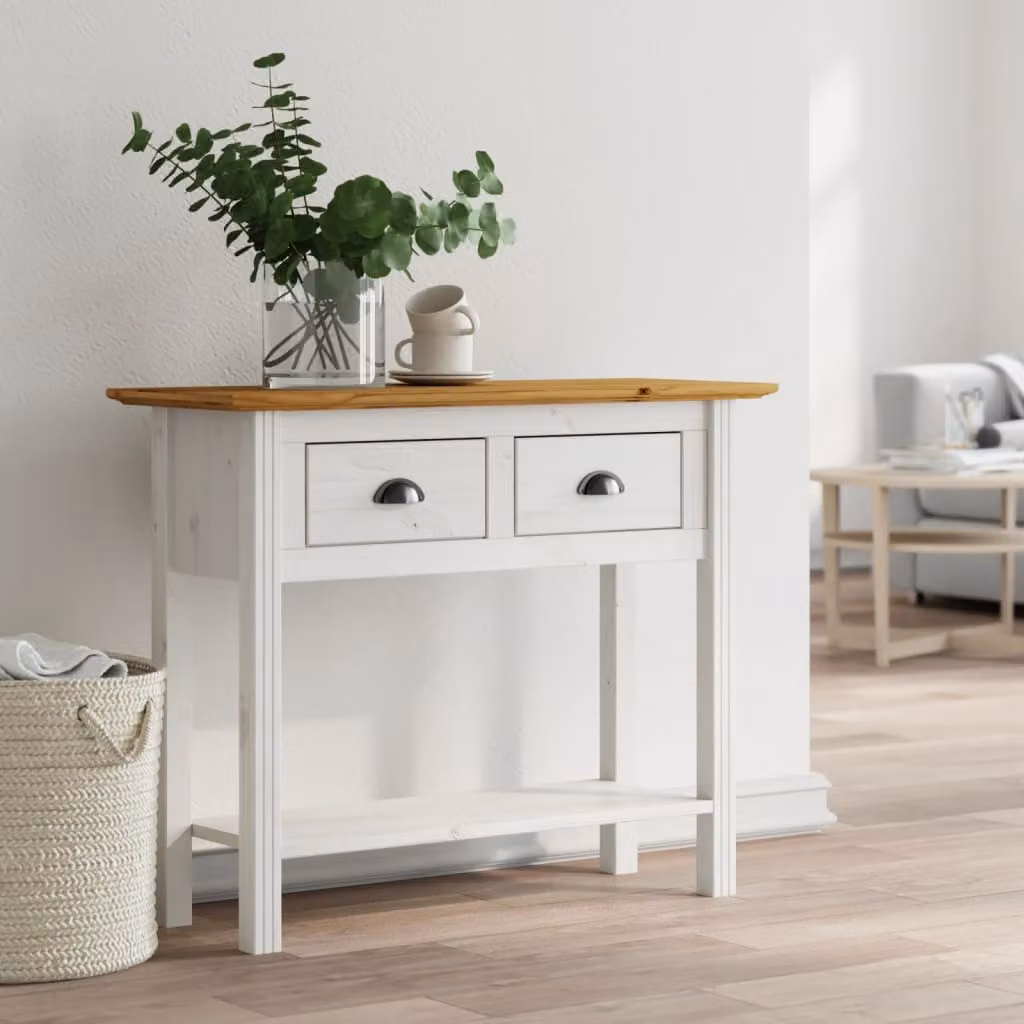 vidaXL Tavolo Consolle BODO in Legno di Pino Marrone L 91 x P 35 x H 74 cm