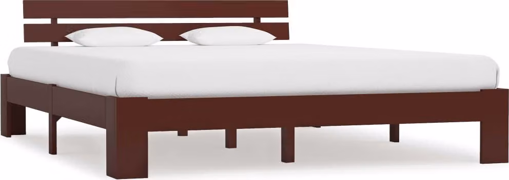 The Living Store Letto in legno massiccio di pino marrone scuro 160x200 cm