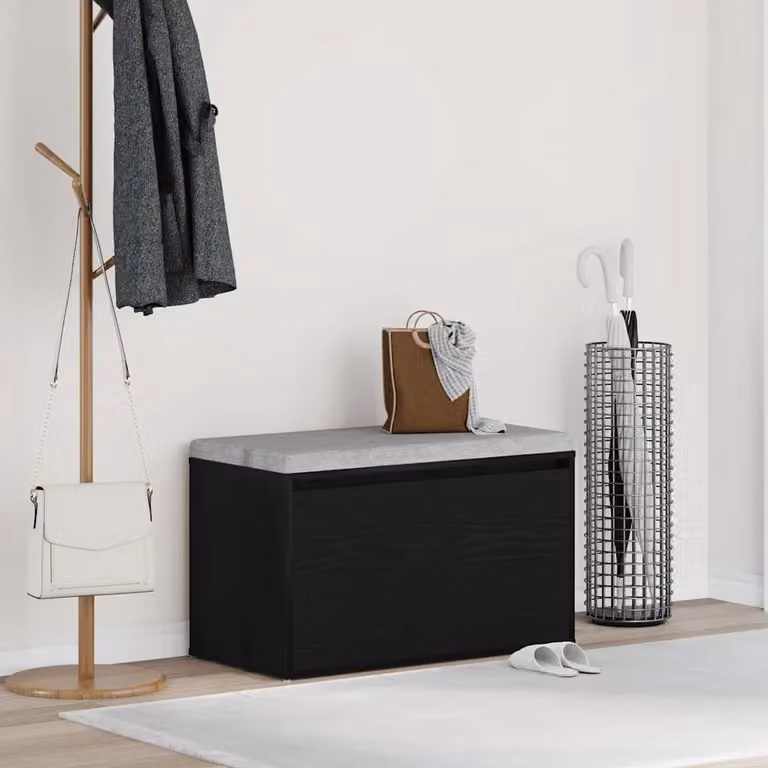 vidaXL Panca per ingresso in Rovere Nero, stile minimalista, L 80 x P 40 x H 45 cm