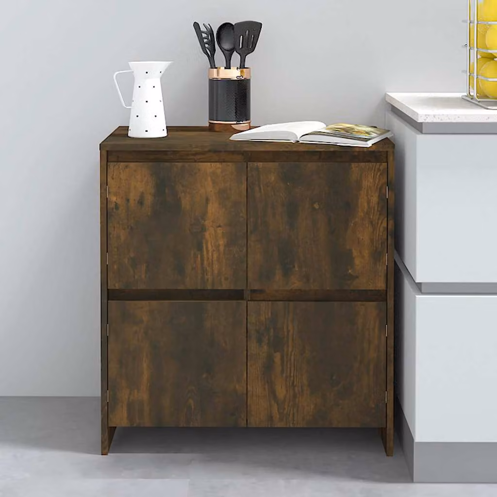 Credenza vidaXL in Rovere Fumo, Design Minimalista in MDF, L 70 x P 41 x H 75 cm
