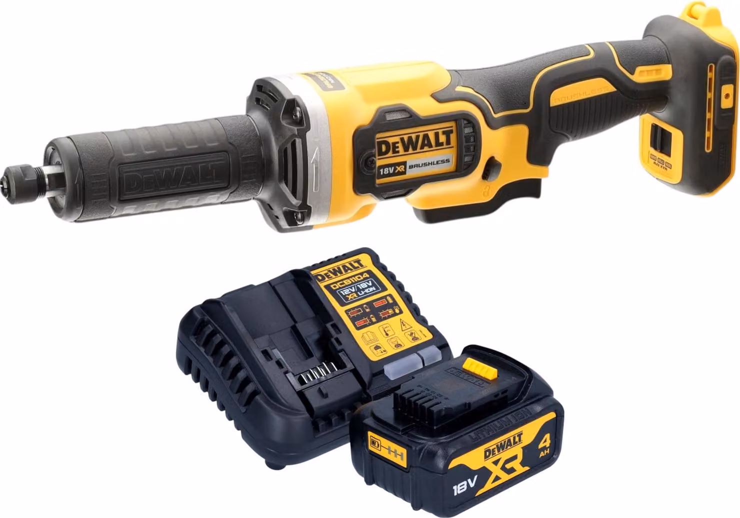 Smerigliatrice diritta a batteria DeWalt DCG 426 M1 18 V Brushless + 1x batteria 4,0 Ah + caricabatteria