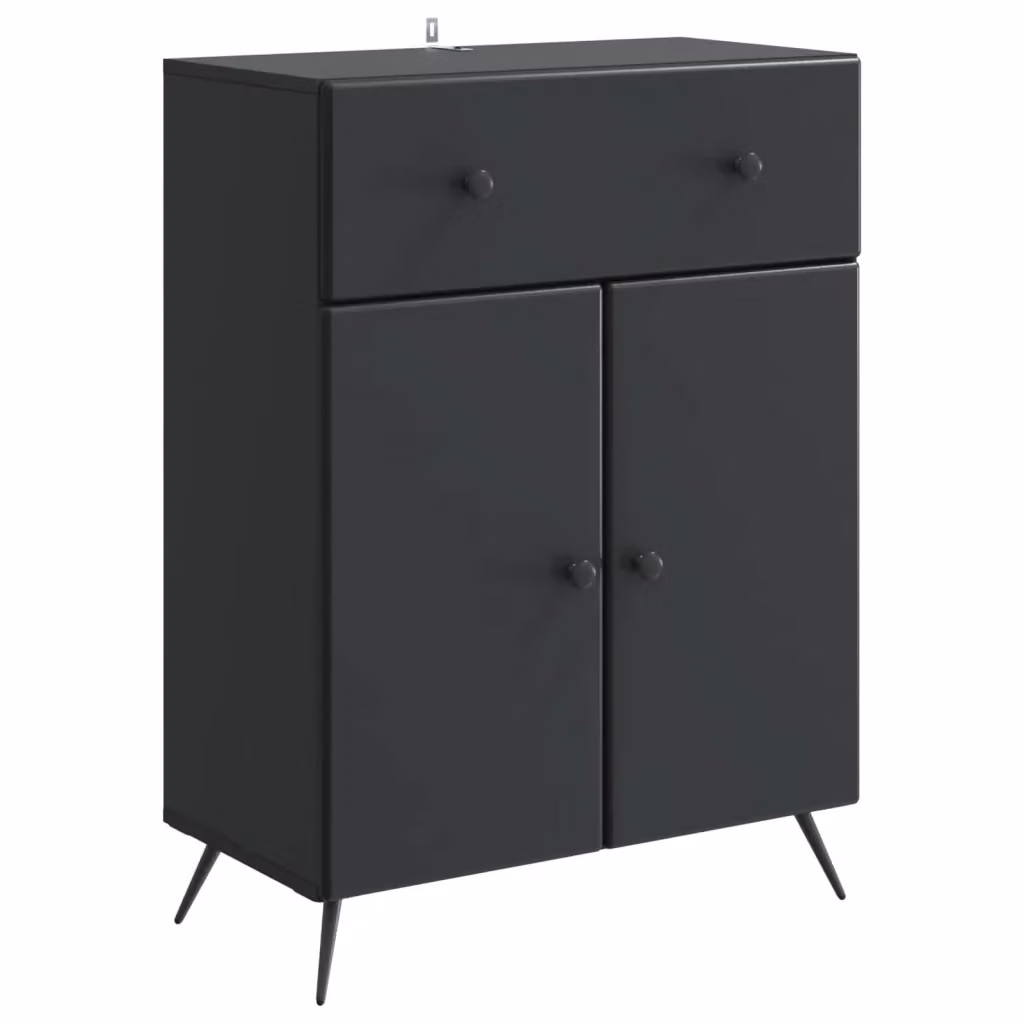 Credenza moderna vidaXL in legno MDF nero L: 66 cm, P: 34,5 cm, H: 90 cm – 2