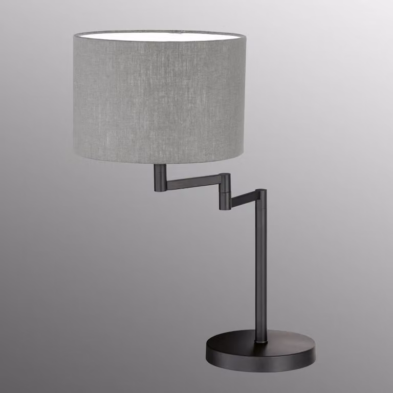 FISCHER & HONSEL Lampada da tavolo Rota, Alluminio / Grigio / Zincato, Soggiorno / Sala da pranzo, Metallo, Lampada da tavolo