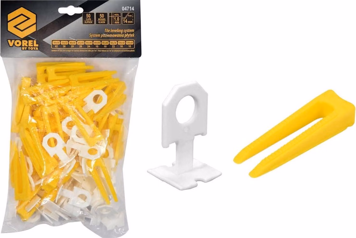 Set sistema di livellamento per piastrelle 1 mm 50+50