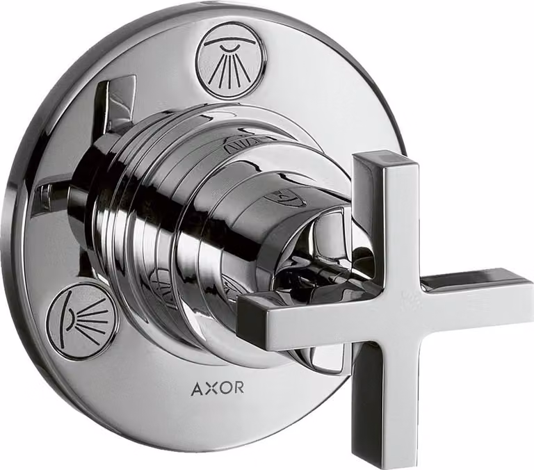 hansgrohe AXOR Citterio Trio / Quattro Vanne d'arrêt et de commutation encastrée avec poignées transversales, 39925000, 39925000