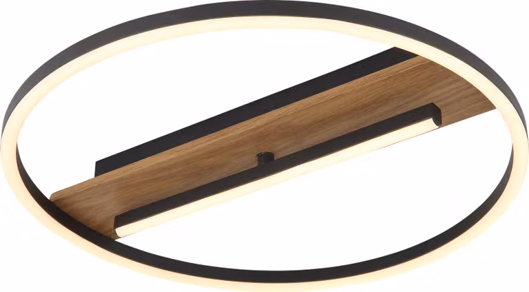 Globo Lighting plafoniera in metallo effetto legno, LED