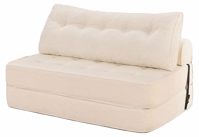 Divano letto, matrimoniale, trasformabile, design moderno, bianco