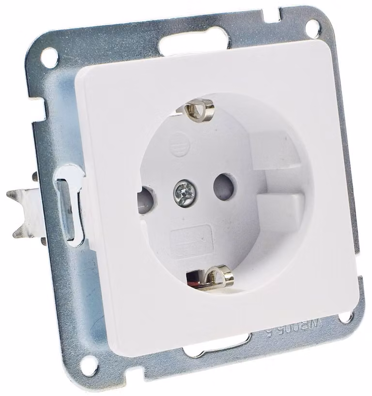 Presa MILOS con contatto di terra, bianco opaco 250V~/ 16A, SENZA cornice