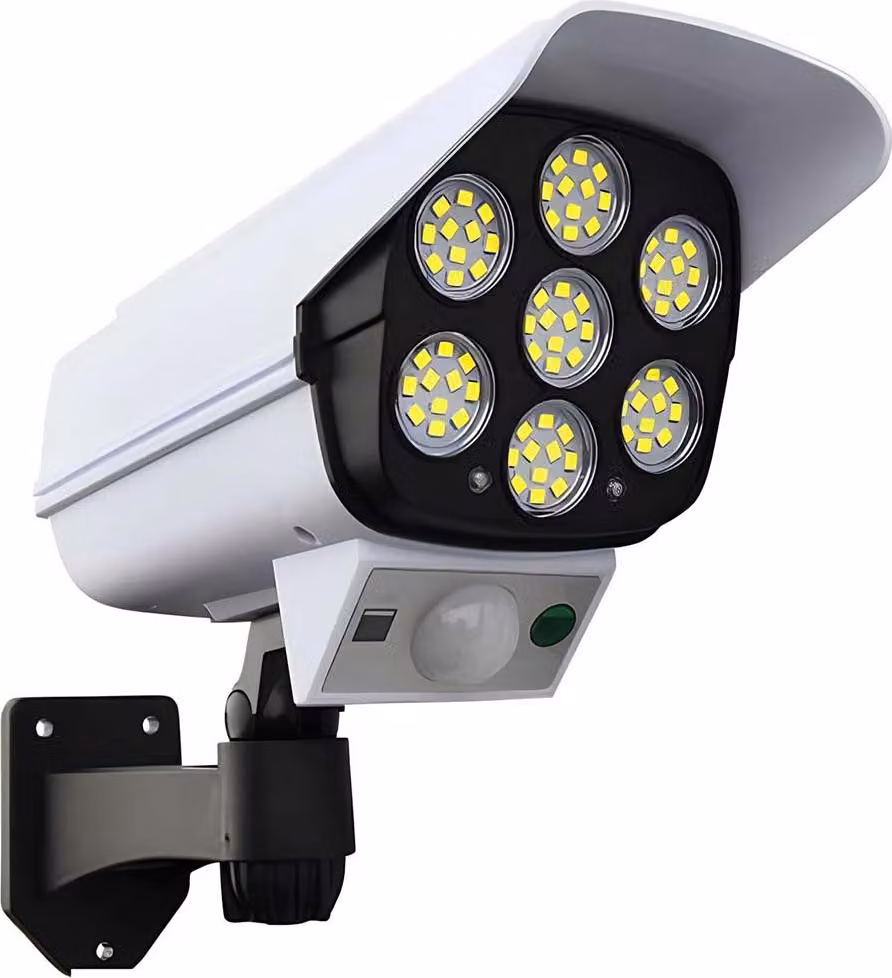 Avizar, lampada solare da giardino 77 LED 360° con sensore di movimento, bianco/nero